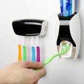  1 TOOTHPASTE DISPENSER WITH TOOTHBRUSH HOLDER
